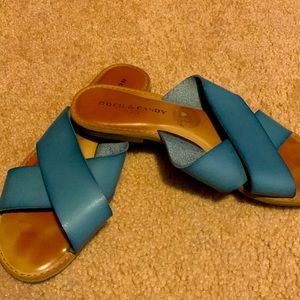 Rock & Candy Blue Leather Sandals Women's 5.5